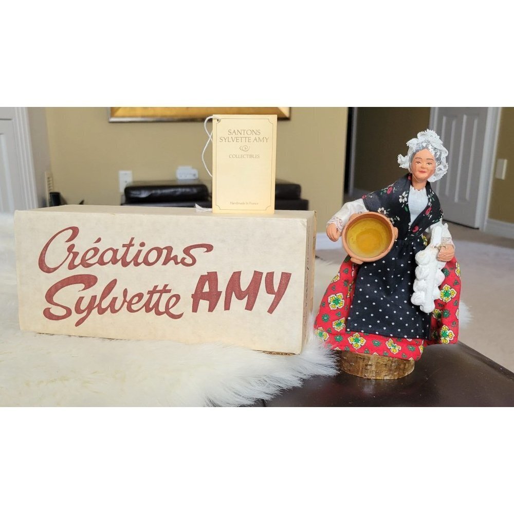 Rare  Find Creations Sylvette Amy Woman with Garlic and Bowl